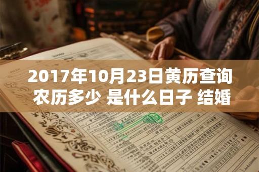 2017年10月23日黄历查询 农历多少 是什么日子 结婚吉时
