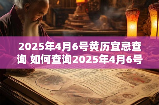 2025年4月6号黄历宜忌查询 如何查询2025年4月6号的黄历宜忌