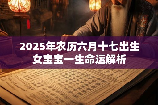 2025年农历六月十七出生女宝宝一生命运解析