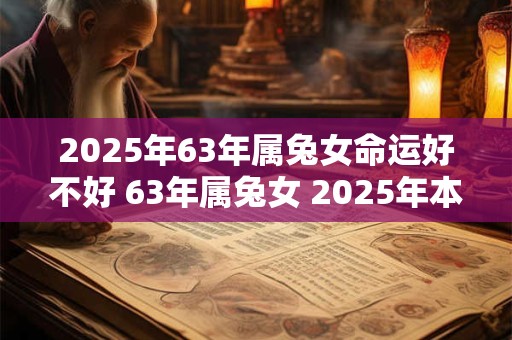 2025年63年属兔女命运好不好 63年属兔女 2025年本命年运势