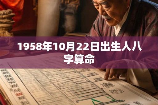 1958年10月22日出生人八字算命