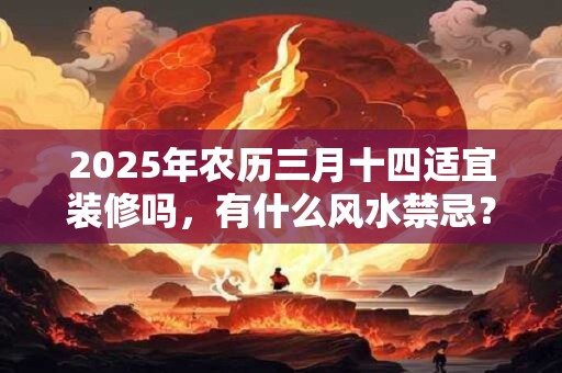 2026年农历三月十四适宜装修吗，有什么风水禁忌？