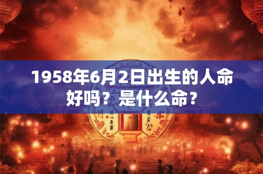 1958年6月2日出生的人命好吗?是什么命? 1958年6月2日出生的人命好吗?是什么命?