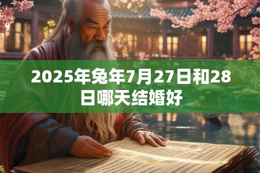 2025年兔年7月27日和28日哪天结婚好