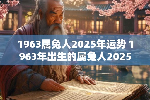 1963属兔人2025年运势 1963年出生的属兔人2025年运势如何