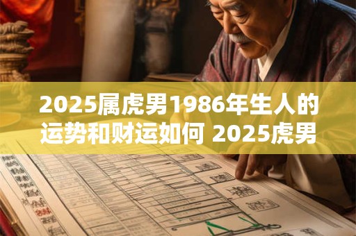 2025属虎男1986年生人的运势和财运如何 2025虎男86年生的运势和财运
