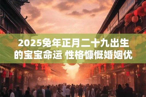 2025兔年正月二十九出生的宝宝命运 性格慷慨婚姻优秀