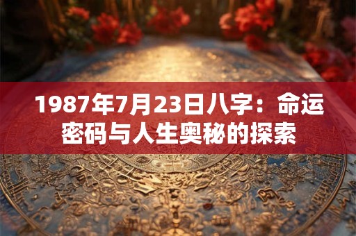 1987年7月23日八字：命运密码与人生奥秘的探索