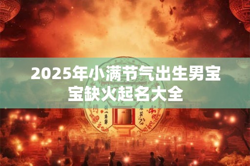 2026年小满节气出生男宝宝缺火起名大全