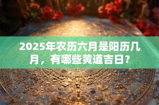 2025年农历六月是阳历几月,有哪些黄道吉日? 2025年农历六月是阳历几月,有哪些黄道吉日?