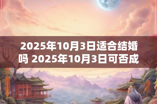 2025年10月3日适合结婚吗 2025年10月3日可否成婚