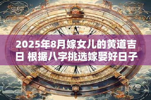 2025年8月嫁女儿的黄道吉日 根据八字挑选嫁娶好日子
