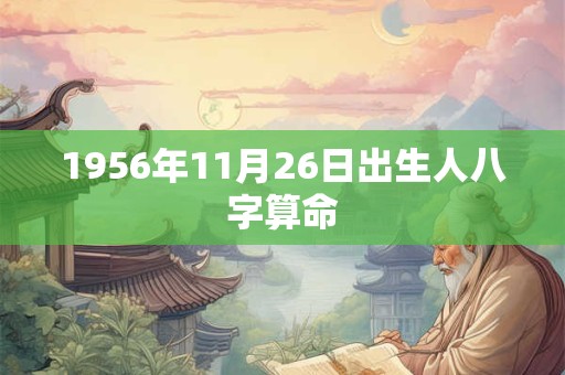 1956年11月26日出生人八字算命