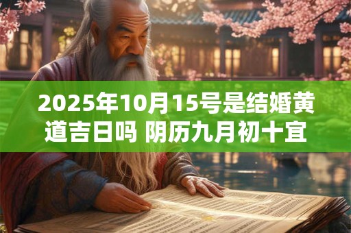 2025年10月15号是结婚黄道吉日吗 阴历九月初十宜嫁娶吗