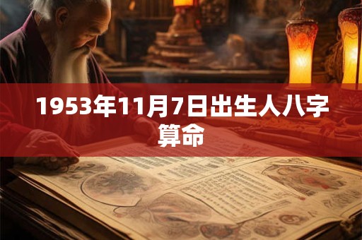 1953年11月7日出生人八字算命