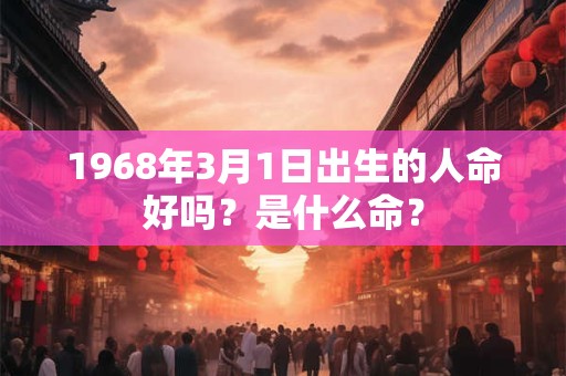 1968年3月1日出生的人命好吗？是什么命？