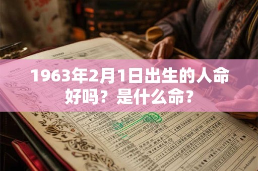 1963年2月1日出生的人命好吗？是什么命？