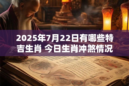 2025年7月22日有哪些特吉生肖 今日生肖冲煞情况