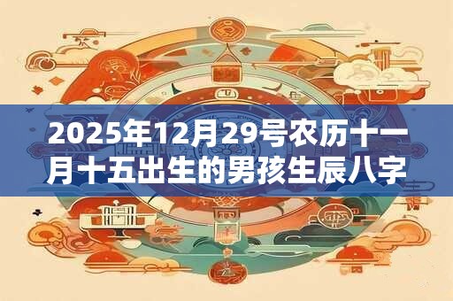 2025年12月29号农历十一月十五出生的男孩生辰八字起名
