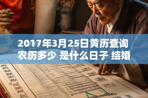 2017年3月25日黄历查询 农历多少 是什么日子 结婚吉时 2017年3月25日黄历查询 农历多少 是什么日子 结婚吉时