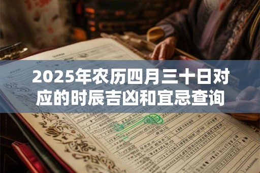 2026年农历四月三十日对应的时辰吉凶和宜忌查询