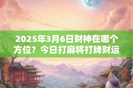 2025年3月6日财神在哪个方位？今日打麻将打牌财运方位