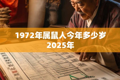 1972年属鼠人今年多少岁2025年