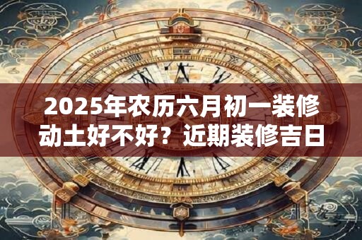 2025年农历六月初一装修动土好不好？近期装修吉日