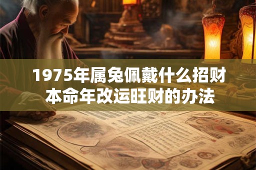 1975年属兔佩戴什么招财 本命年改运旺财的办法