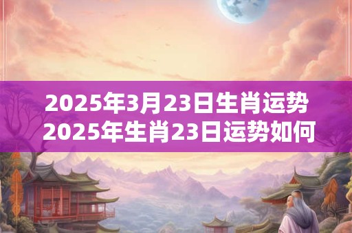 2025年3月23日生肖运势 2025年生肖23日运势如何