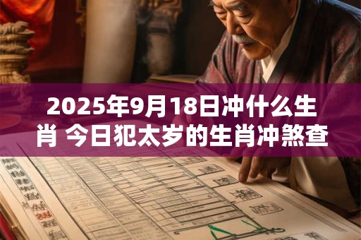 2025年9月18日冲什么生肖 今日犯太岁的生肖冲煞查询：