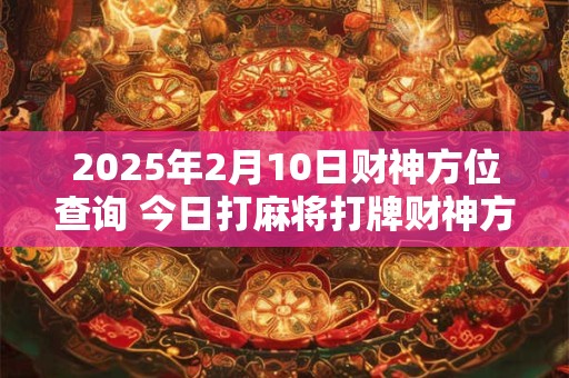 2025年2月10日财神方位查询 今日打麻将打牌财神方位 2025年2月10日财神方位查询 今日打麻将打牌财神方位