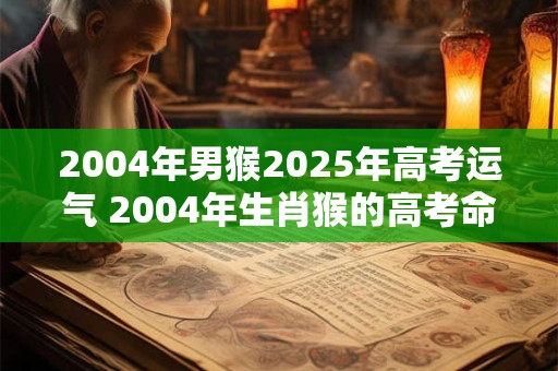 2004年男猴2025年高考运气 2004年生肖猴的高考命运如何