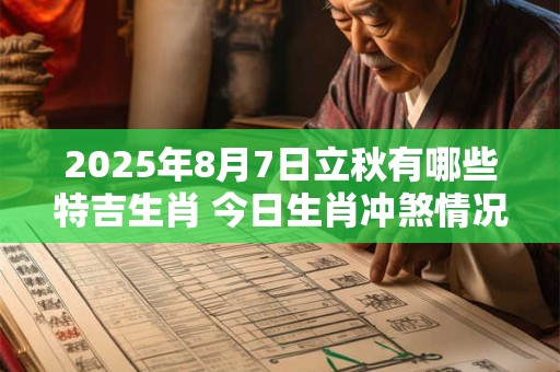 2025年8月7日立秋有哪些特吉生肖 今日生肖冲煞情况