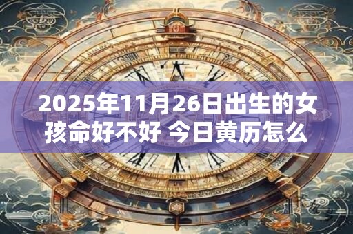 2025年11月26日出生的女孩命好不好 今日黄历怎么样