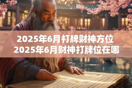 2025年6月打牌财神方位 2025年6月财神打牌位在哪