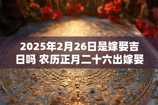 2025年2月26日是嫁娶吉日吗 农历正月二十六出嫁娶妻如何