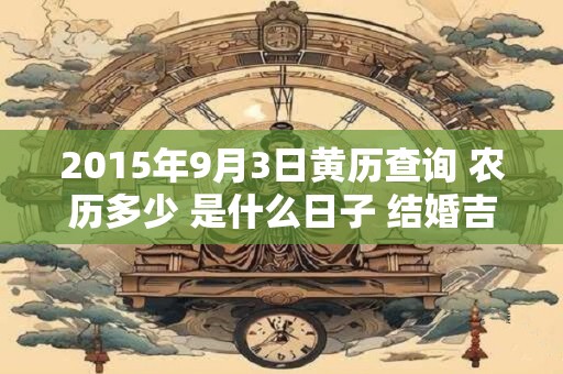 2015年9月3日黄历查询 农历多少 是什么日子 结婚吉时