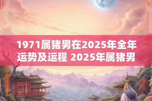 1971属猪男在2025年全年运势及运程 2025年属猪男运势如何