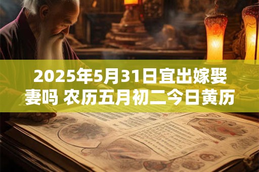 2025年5月31日宜出嫁娶妻吗 农历五月初二今日黄历
