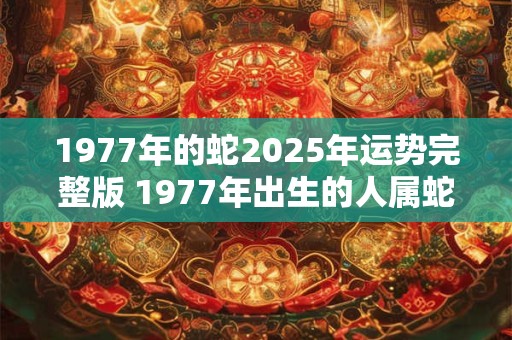 1977年的蛇2025年运势完整版 1977年出生的人属蛇在2025年的运势如何