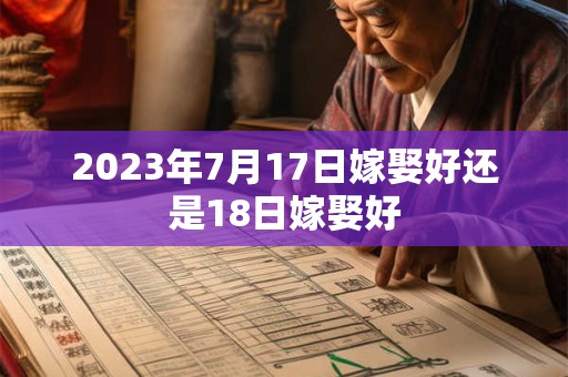 2023年7月17日嫁娶好还是18日嫁娶好
