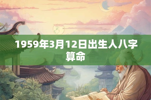 1959年3月12日出生人八字算命