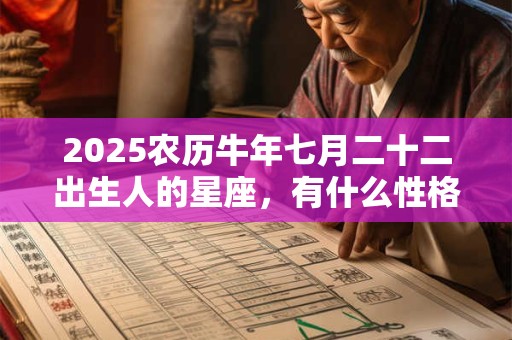 2026农历牛年七月二十二出生人的星座,有什么性格特点? 2026农历牛年七月二十二出生人的星座,有什么性格特点?