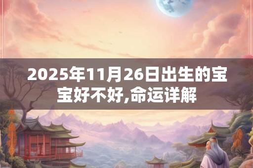 2025年11月26日出生的宝宝好不好,命运详解