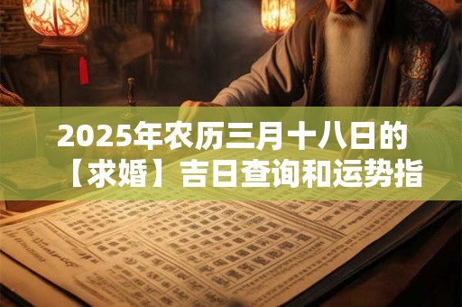 2025年农历三月十八日的【求婚】吉日查询和运势指南 2025年农历三月十八日的【求婚】吉日查询和运势指南