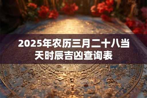 2025年农历三月二十八当天时辰吉凶查询表