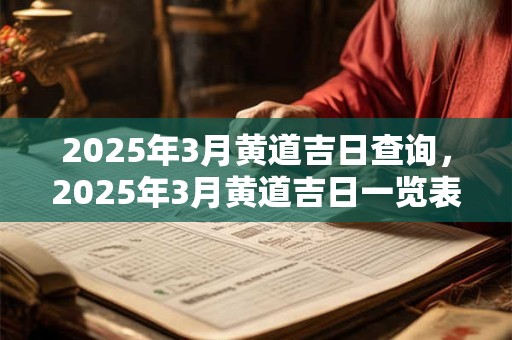 2025年3月黄道吉日查询，2025年3月黄道吉日一览表