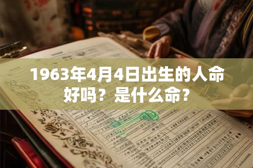 1963年4月4日出生的人命好吗？是什么命？