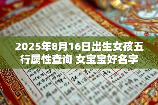 2025年8月16日出生女孩五行属性查询 女宝宝好名字合集
